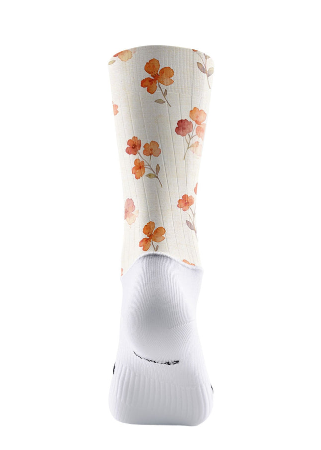 ROCKBROS Women Watercolor Orange Floral Short Sleeve Cycling Set