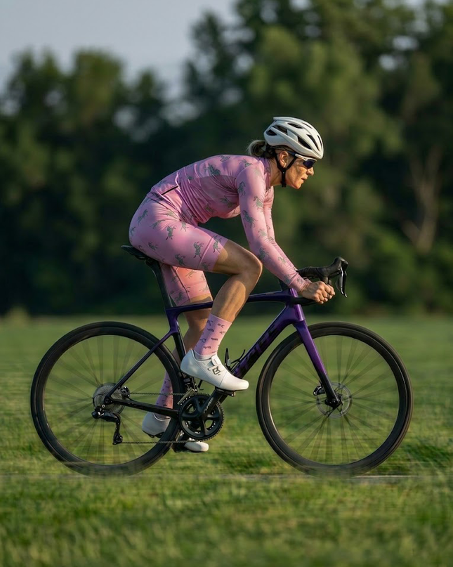 ROCKBROS Women's Pink Unicorn Print Long-Sleeve Cycling Jersey