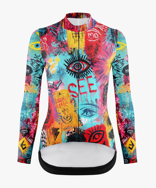 Women's Graffiti Eye Graphic Cycling Jersey