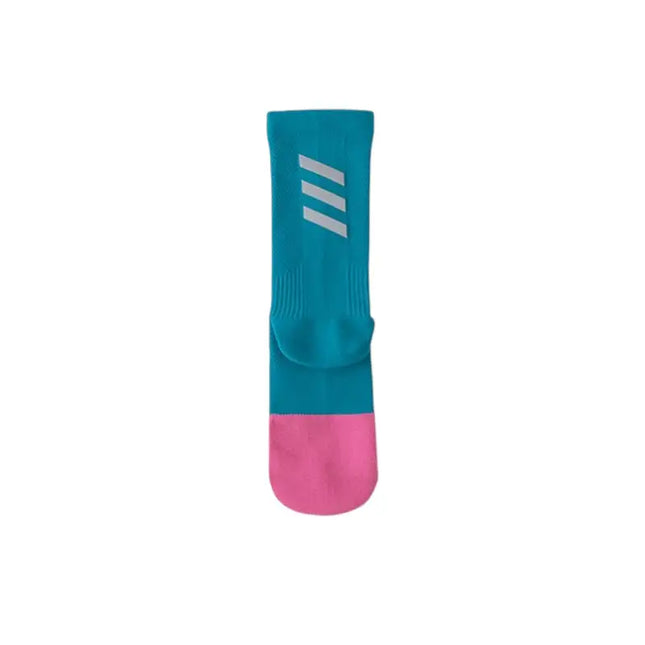 One Size Reflective Stripe Mid-Calf Cycling Socks