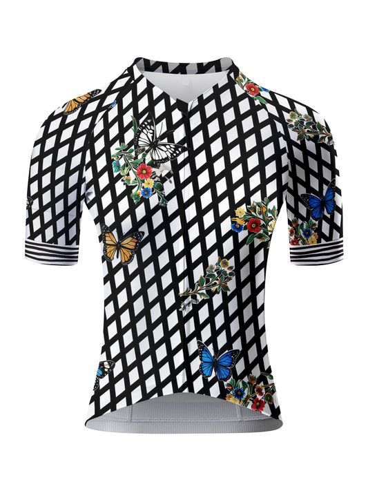 ROCKBROS Women's 'Wild Butterfly' Checkerboard Pro Aero Jersey