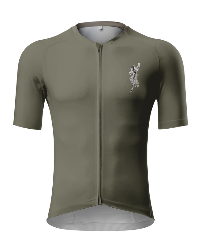 RockBros Men's "Stalking Leopard" Military Olive Totem Cycling Jersey