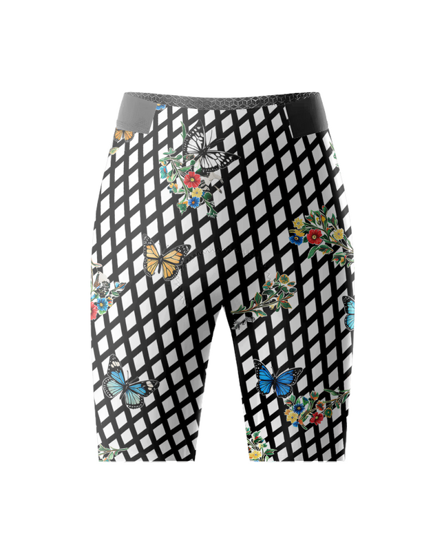 ROCKBROS Women's 'Wild Butterfly' Checkerboard Pro Training Bib Shorts