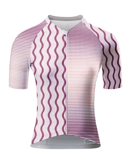 ROCKBROS Women's Pink Ripple Op-Art Wave Pro Jersey