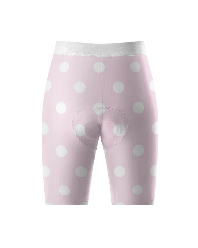 ROCKBROS Women's Pink Pop Polka-Dot Pro Bib Shorts