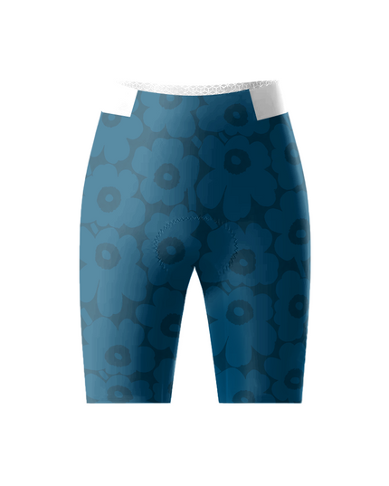 ROCKBROS Women's Retro Pop Blue Floral Cycling Shorts