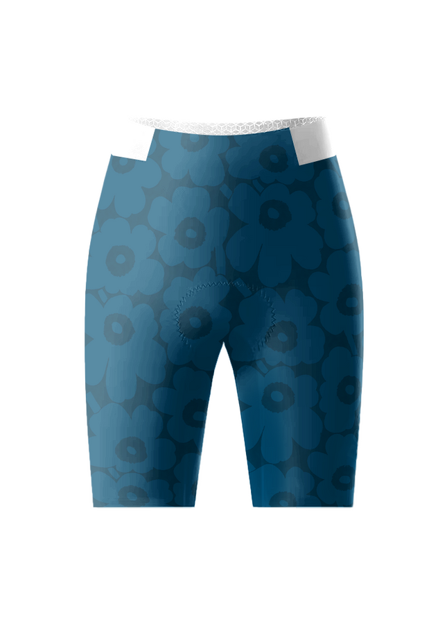 ROCKBROS Women's Retro Pop Blue Floral Cycling Shorts