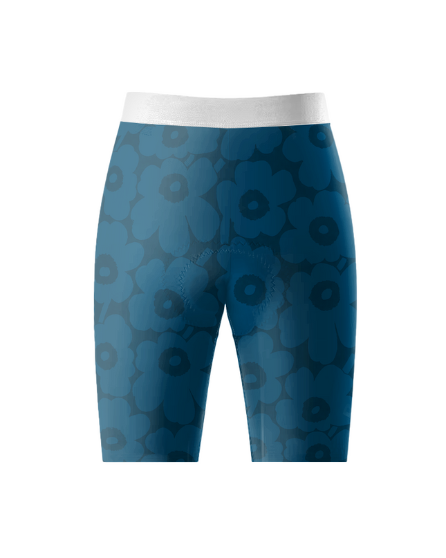 ROCKBROS Women's Retro Pop Blue Floral Cycling Shorts