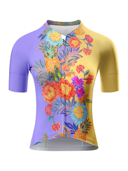ROCKBROS Women's Tropical Punch Pineapple & Floral High-Contrast Pro Aero Jersey