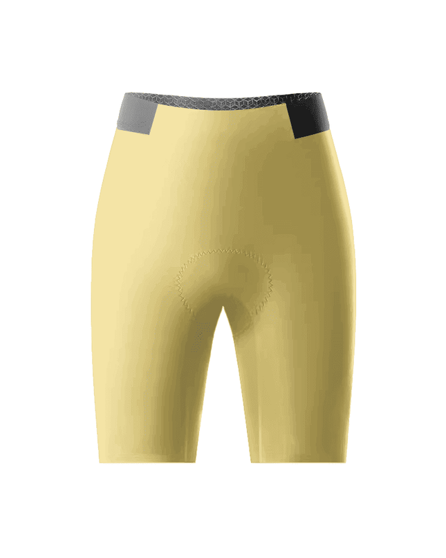 ROCKBROS Women's Solid Cream Yellow Cycling Shorts