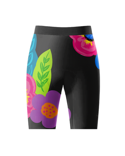 ROCKBROS Women's Black Vibrant Floral Cycling Shorts