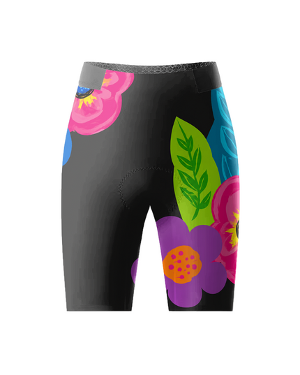 ROCKBROS Women's Black Vibrant Floral Cycling Shorts