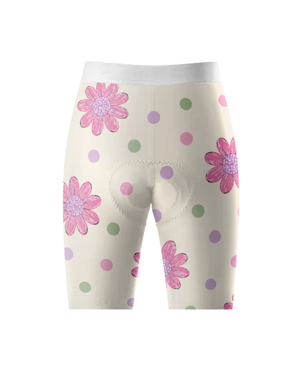 ROCKBROS Women's Pastel Daisy Polka Dot Cycling Shorts