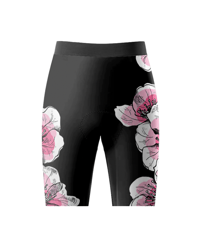ROCKBROS Men's Gothic Pink Sakura Floral Tattoo Style Performance Cycling Shorts
