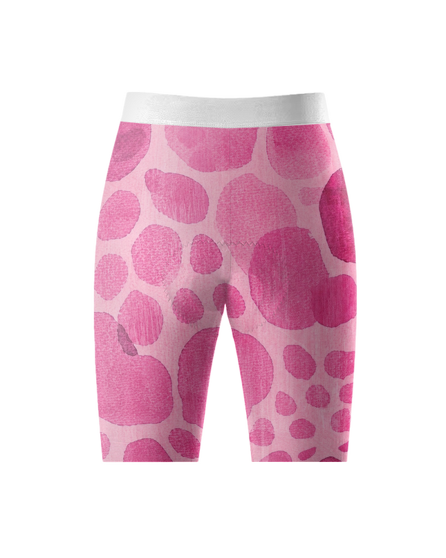 ROCKBROS Women's Watercolor Pink Leopard Spot Honeycomb Waist Cycling Shorts