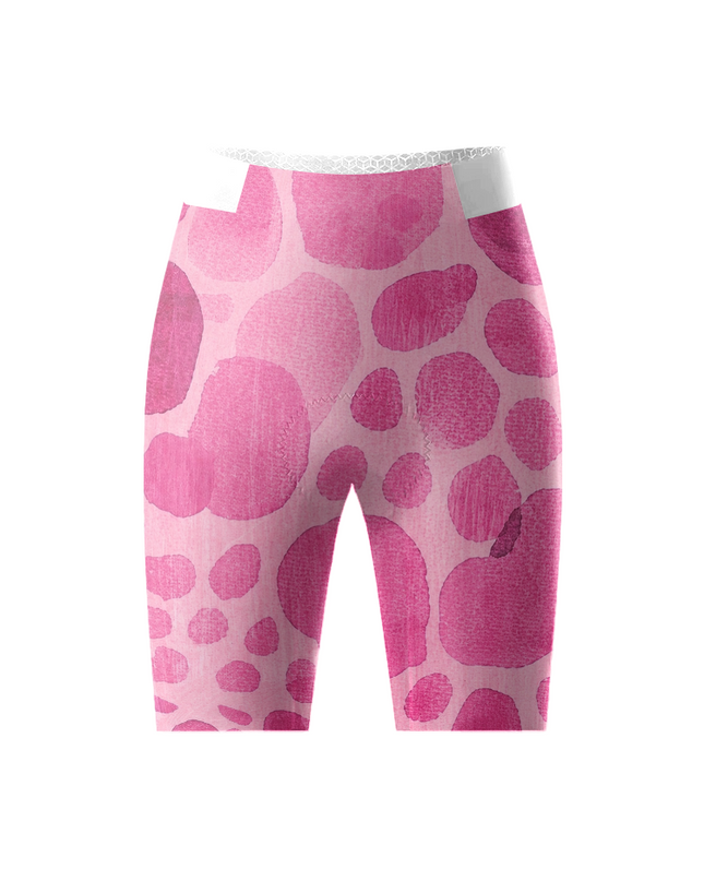 ROCKBROS Women's Watercolor Pink Leopard Spot Honeycomb Waist Cycling Shorts