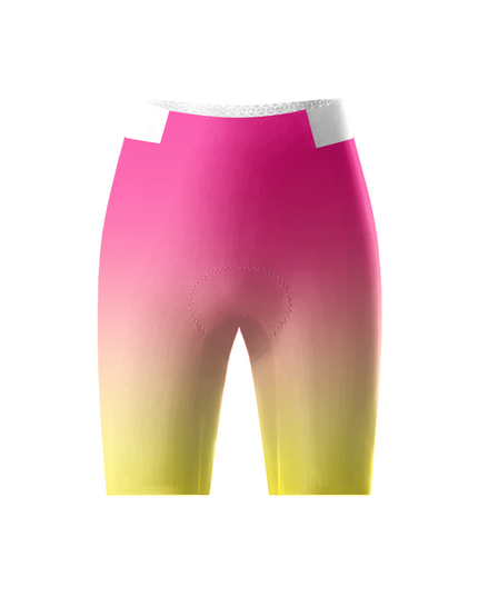 ROCKBROS Women's Sunset Pink Yellow Gradient Honeycomb Mesh Waist Cycling Shorts