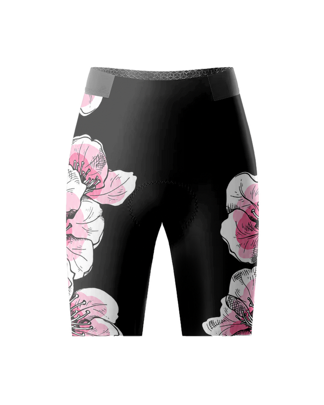 ROCKBROS Men's Gothic Pink Sakura Floral Tattoo Style Performance Cycling Shorts