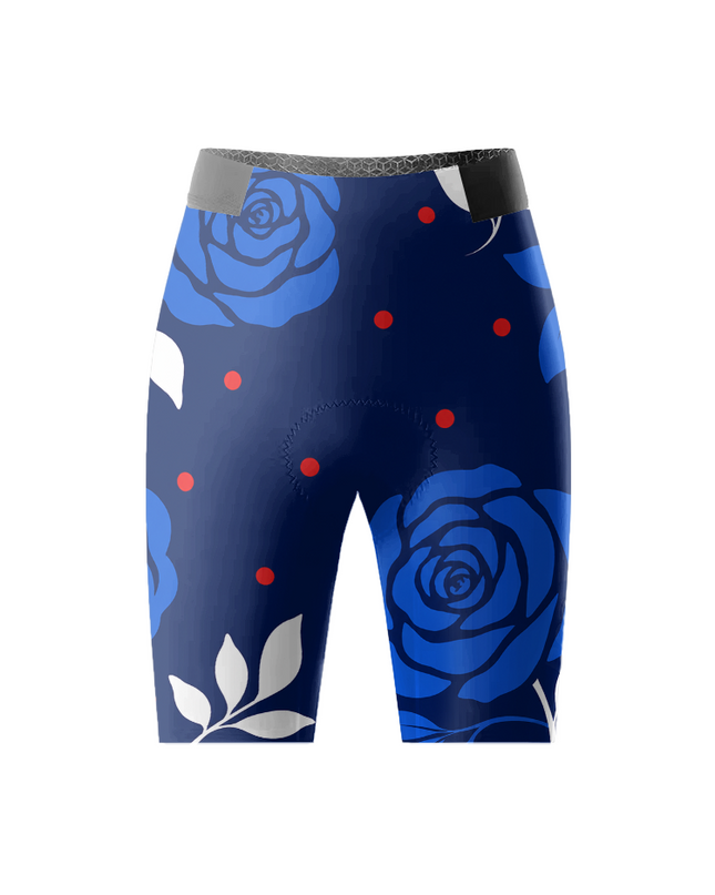ROCKBROS Women's Blue Rose Polka Dot Cycling Shorts