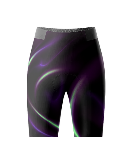 ROCKBROS Women's Cyber Abstract Purple Green Light Flow Performance Cycling Shorts