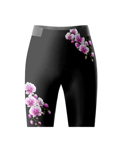 ROCKBROS Women's Black Base Pink Orchid Corner Print Honeycomb Waist Cycling Shorts