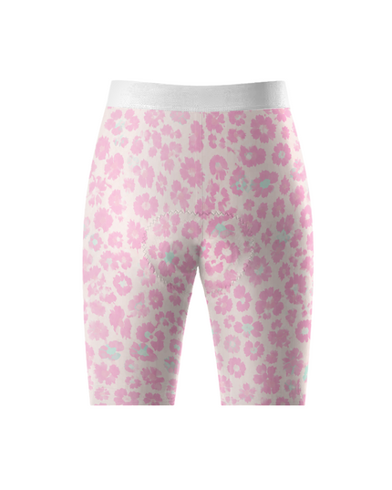 ROCKBROS Women's Pink Ditsy Leopard Floral Cycling Shorts