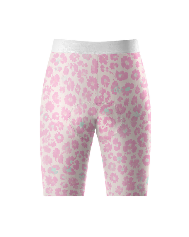 ROCKBROS Women's Pink Ditsy Leopard Floral Cycling Shorts