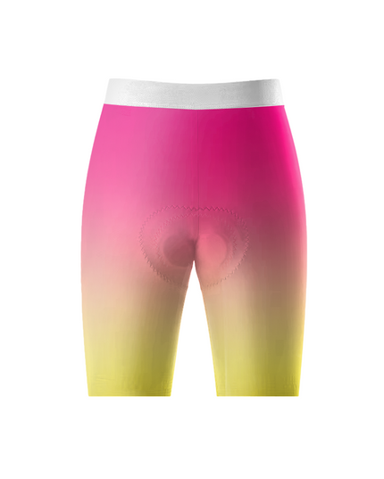 ROCKBROS Women's Sunset Pink Yellow Gradient Honeycomb Mesh Waist Cycling Shorts
