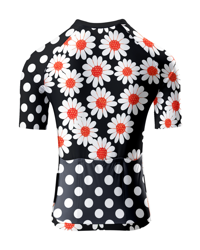 ROCKBROS Women's Retro Daisy & Polka Dot Fusion Heritage Cycling Jersey