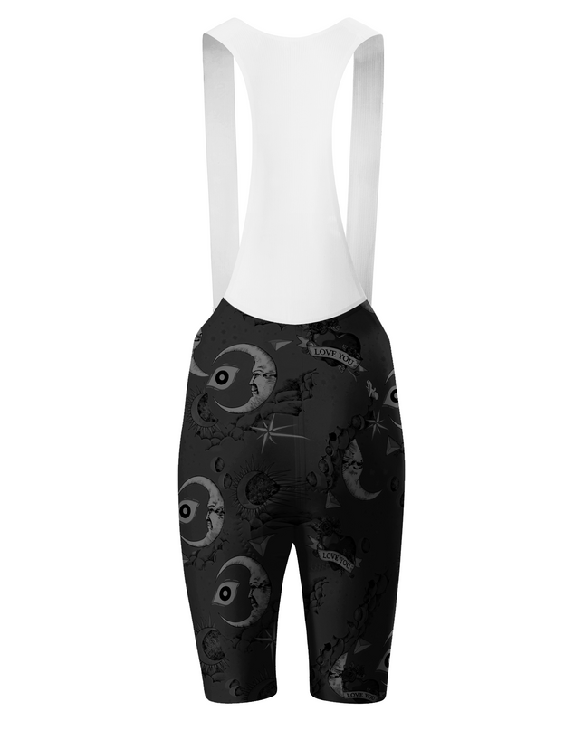 ROCKBROS Women's Celestial Tarot Monochrome Dark-Art Cycling Bib Shorts