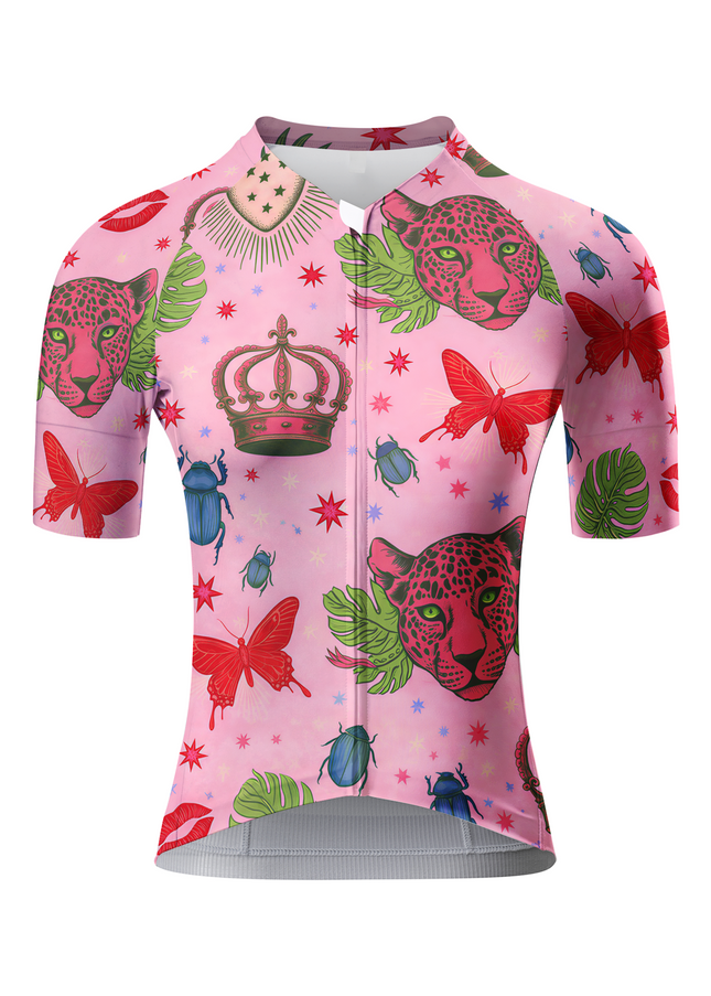 ROCKBROS Women's Surreal Pink Leopard & Crown Limited Edition Aero Set