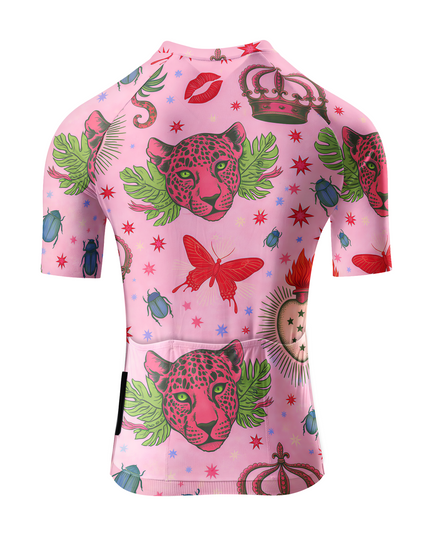 ROCKBROS Women's Surreal Pink Leopard & Crown Limited Edition Aero Set