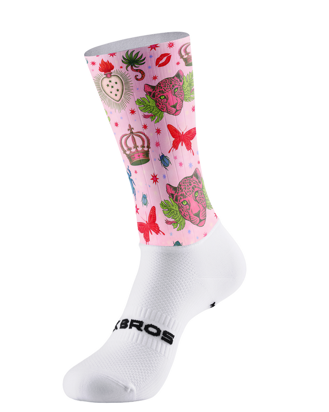 ROCKBROS Women's Surreal Pink Leopard & Crown Limited Edition Aero Set