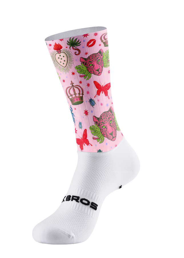 ROCKBROS Women's Surreal Pink Leopard & Crown Limited Edition Aero Set