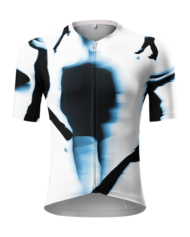 RockBros Men's "Cyber Pulse" Kinetic Glitch Art Cycling Jersey