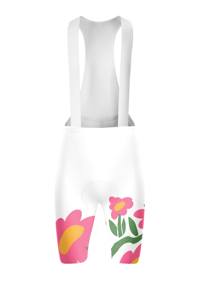 ROCKBROS Women's Retro Pop Floral Nature Print Padded Bib Shorts