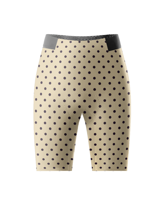 ROCKBROS Women's Vintage Dot Sand & Obsidian Pro Cycling Shorts