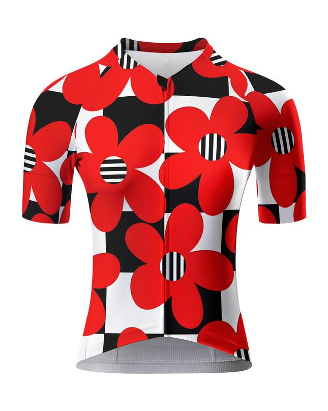 ROCKBROS Women's Mod Checkerboard & Red Poppy Abstract Art Set