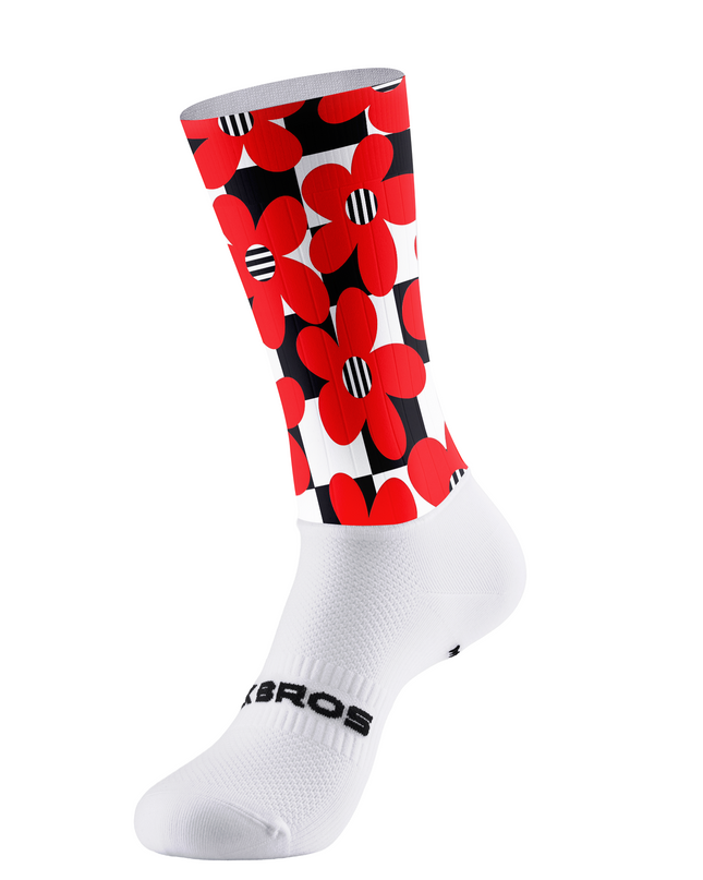 ROCKBROS Mod Checkerboard & Abstract Poppy Art Socks