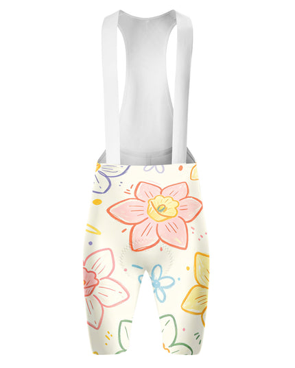 ROCKBROS Women Hand-Drawn Daffodil Print Short Sleeve Cycling Set