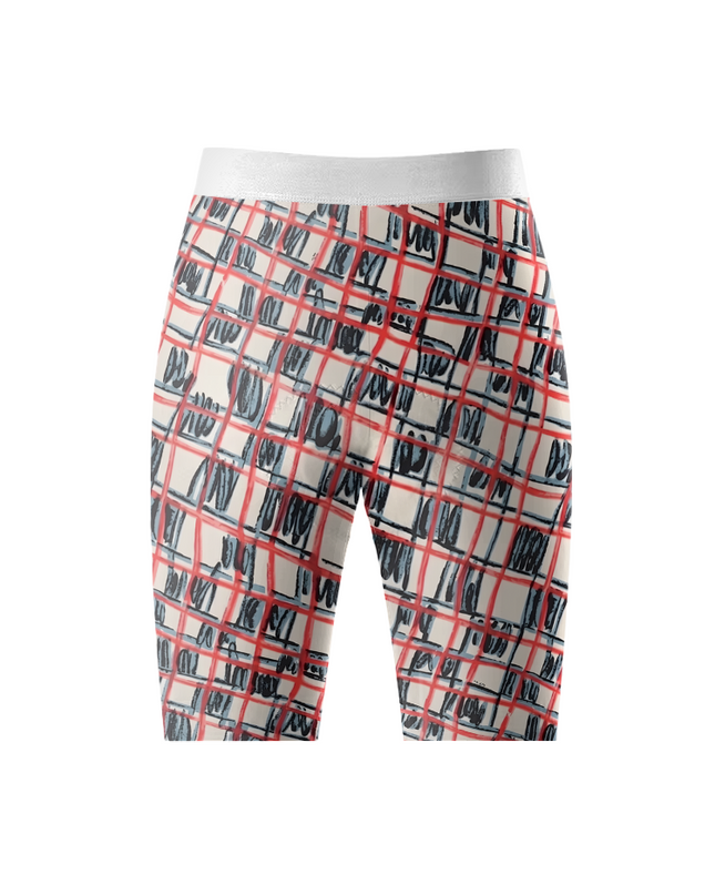 ROCKBROS Women's Avant-Garde Sketch Plaid Abstract Cycling Shorts