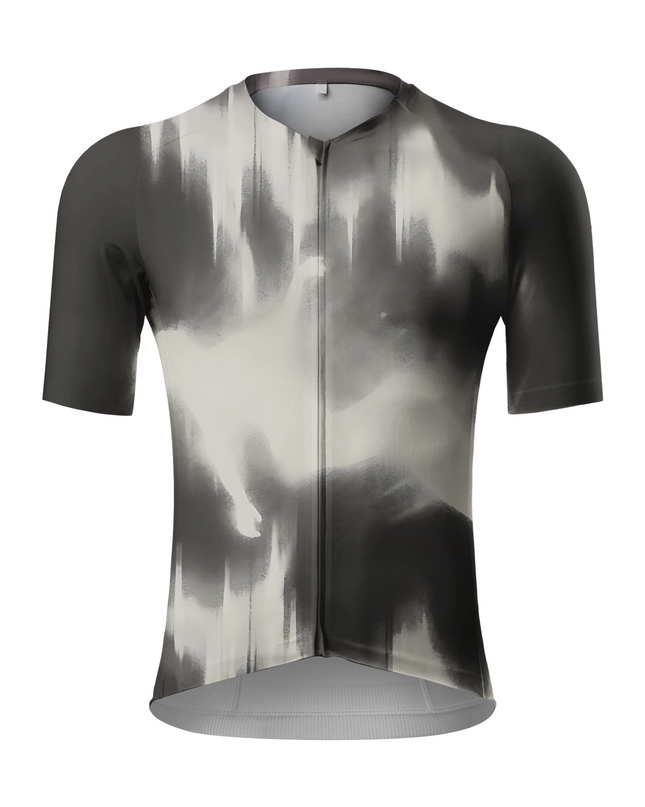 RockBros Men's "Monochrome Motion"Kinetic Liquid Art Cycling Jersey
