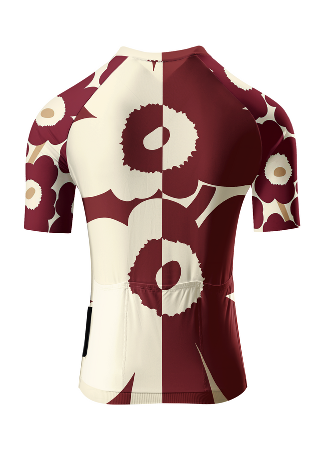 ROCKBROS Women's Burgundy Bloom Asymmetrical Heritage Pro Jersey