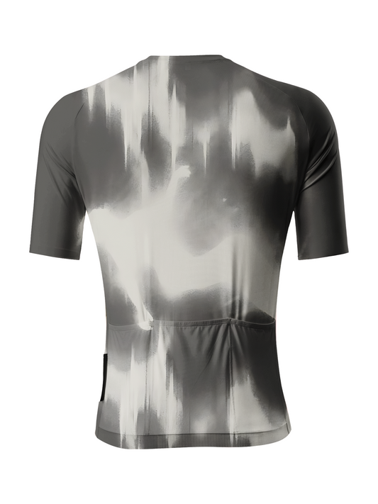 RockBros Men's "Monochrome Motion"Kinetic Liquid Art Cycling Jersey
