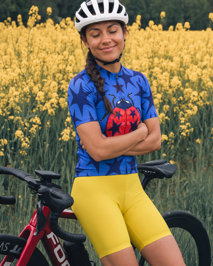 ROCKBROS Women's Halloween Beetle Star Print Short Sleeve Cycling Jersey