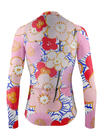 ROCKBROS Women's Artistic Hand-Painted Floral Long Sleeve Cycling Jersey