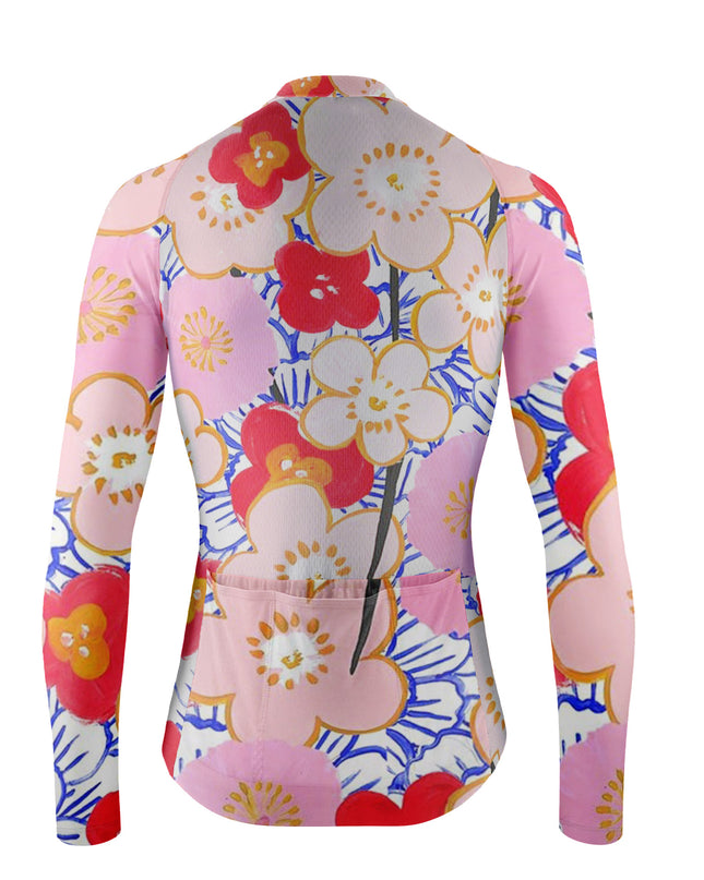 ROCKBROS Women's Artistic Hand-Painted Floral Long Sleeve Cycling Jersey