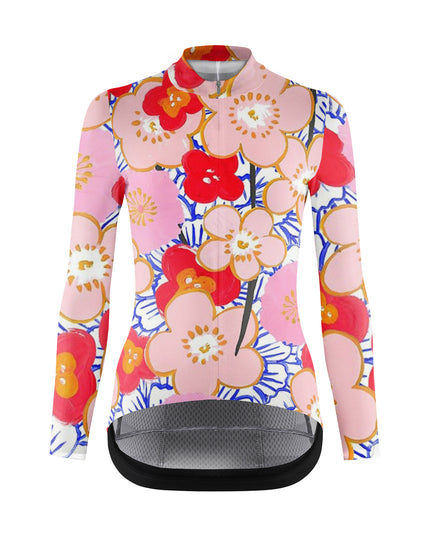 ROCKBROS Women's Artistic Hand-Painted Floral Long Sleeve Cycling Jersey