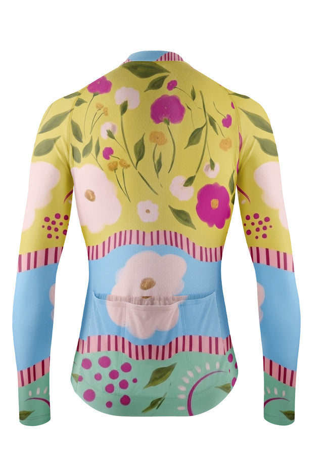 ROCKBROS Women Artistic Floral Long Sleeve Cycling Jersey