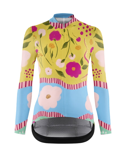 ROCKBROS Women Artistic Floral Long Sleeve Cycling Jersey